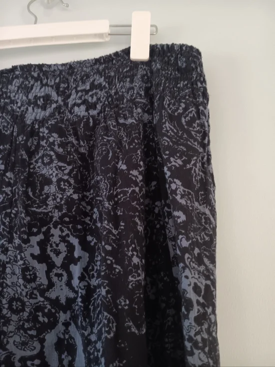 Style & Co Black Blue Printed Maxi Skirt XL Layered Ruffle Hem Flowy - Picture 3 of 5